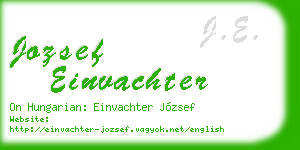 jozsef einvachter business card