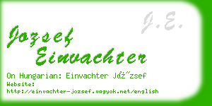 jozsef einvachter business card